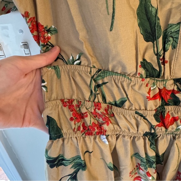 Anthropologie Somerset Dress 🌸 Size M • Floral Maxi Cotton 🌿 Tan Red Print - Picture 8 of 16